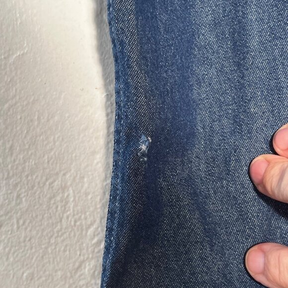 Port & Company Ladies XL Denim Button-Up Shirt Short Sleeve Casual 100% Cotton - Picture 3 of 14